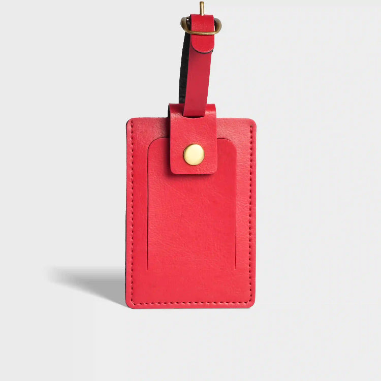 Buy red personalized baggage tag with adjustable buckle strap