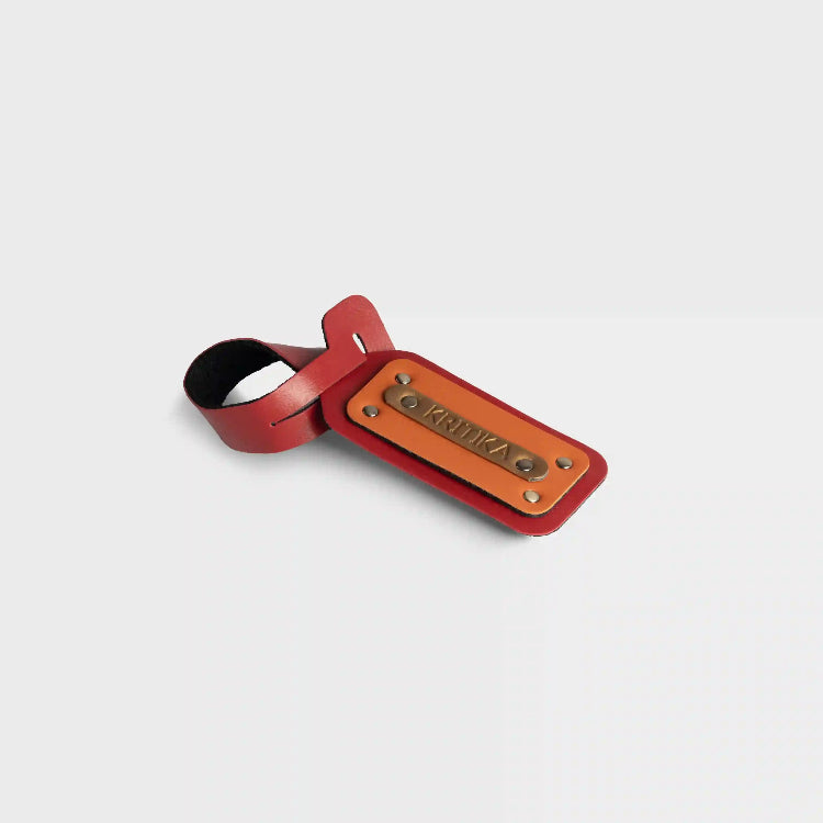 Shop red personalized mini bag tag online with custom name
