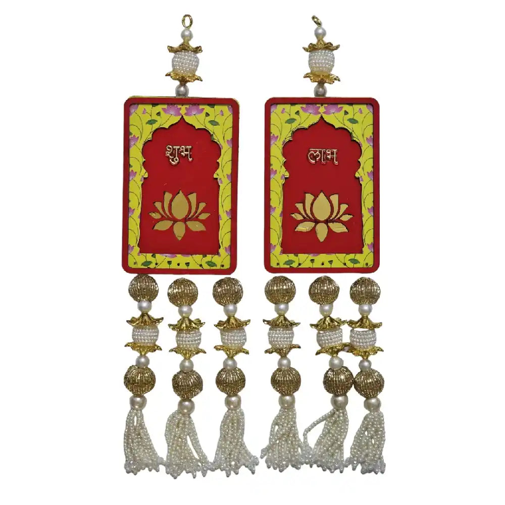 Shop Shubh Labh Door Hangings Set online with pearl-style tassels