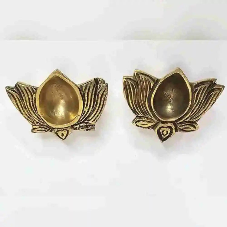 Brass Lotus Diya Pack for Diwali Decor Online