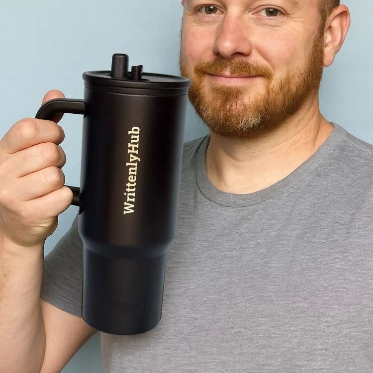 Shop stainless steel corporate gift tumbler with straw for employees and business clients
