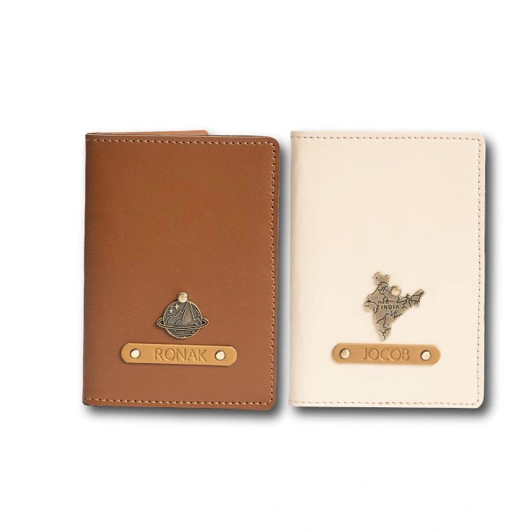 Order Tan and ivory Personalised Passport Cover Set with personalised names