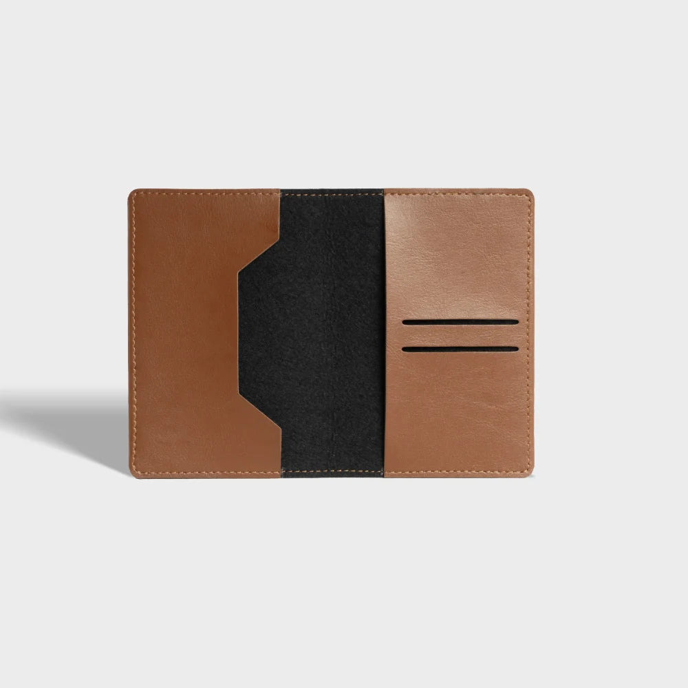 Shop tan passport cover with card slots for travel accessories