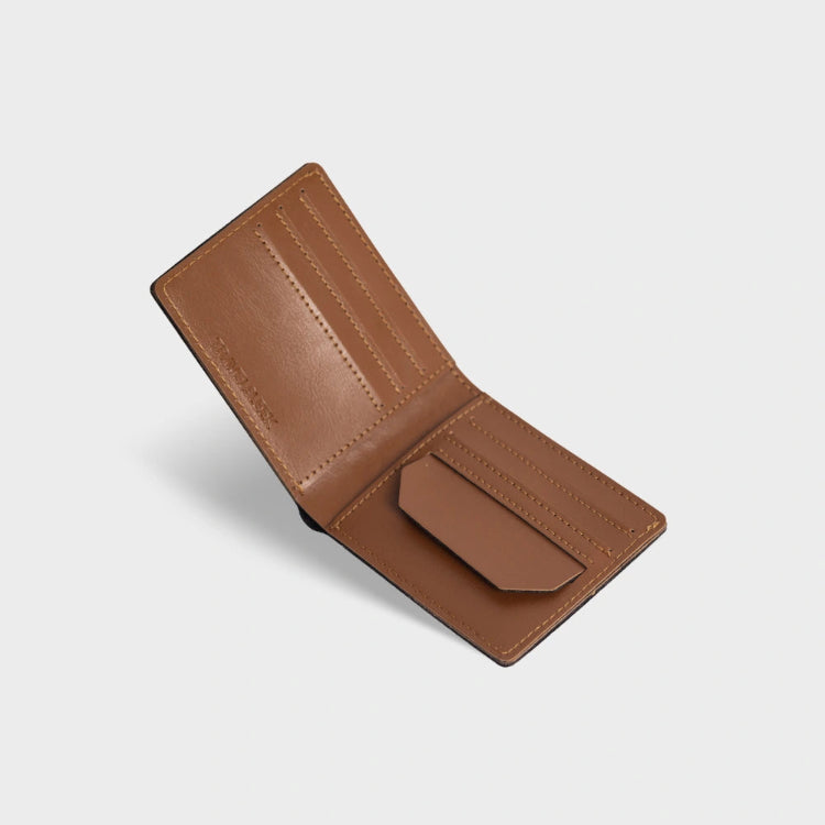 Shop tan personalized men's wallet with card slots and cash pocket