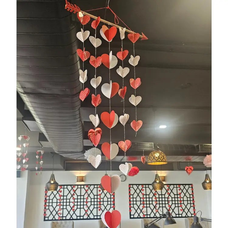 Book Valentine's Day hanging heart garland decoration for events