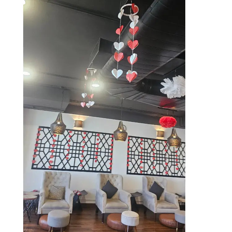 Book Valentine's Day heart dangler decoration for commercial interiors