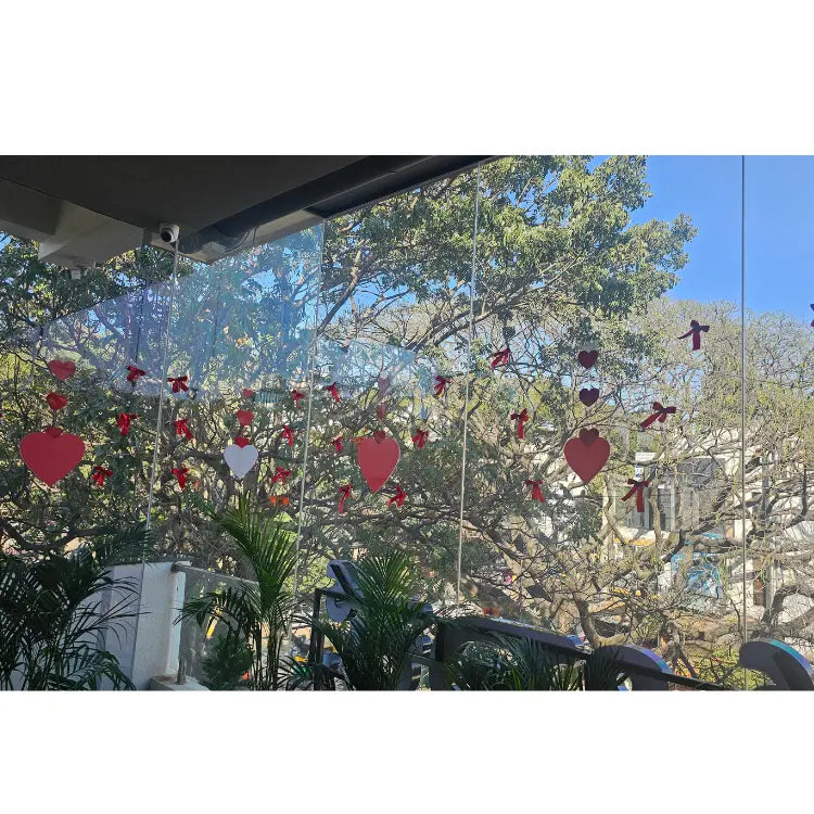 Book Valentine's Day hanging heart decoration for office and commercial windows
