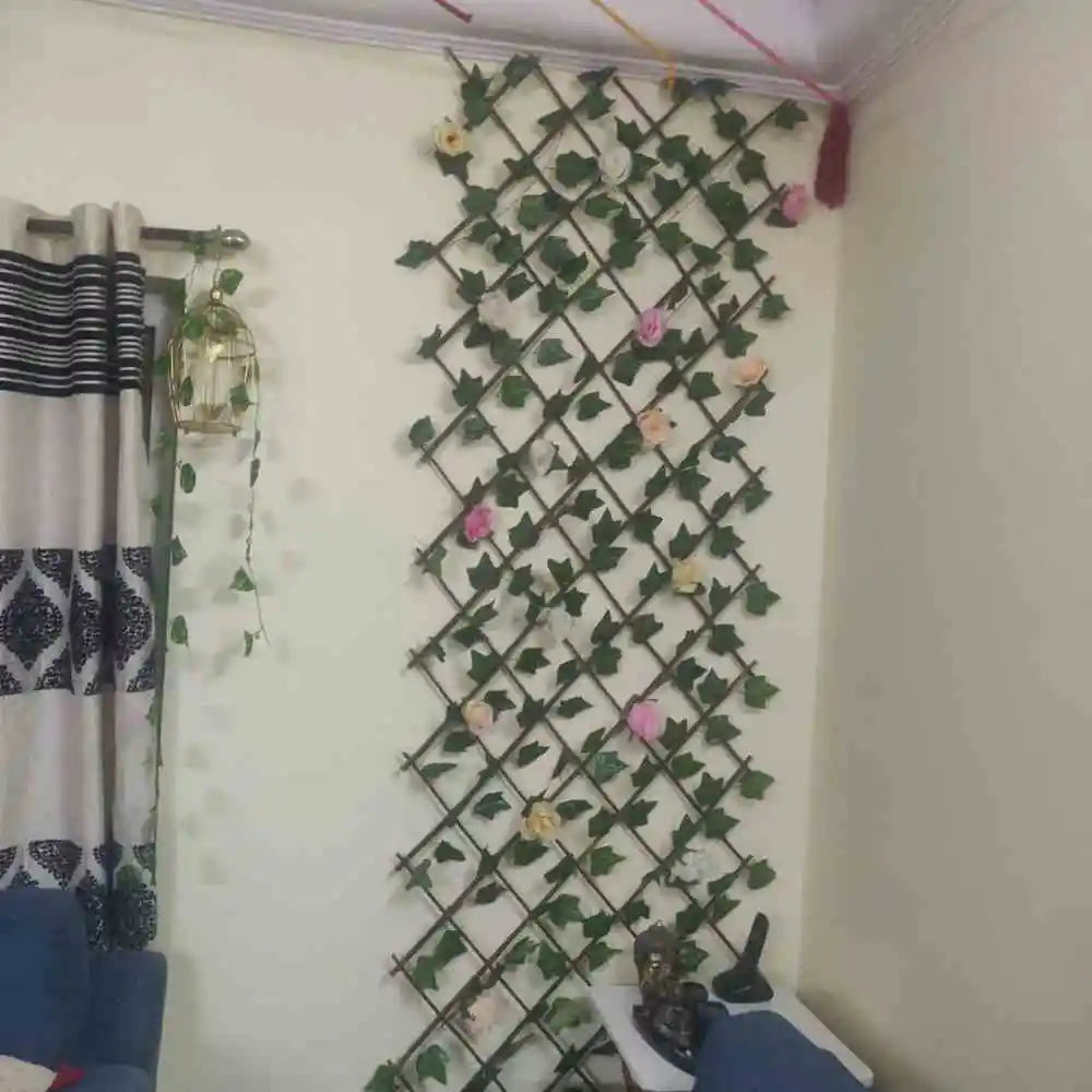 Get Wedding Floral Decor at Home with artificial green vines and floral wall decoration