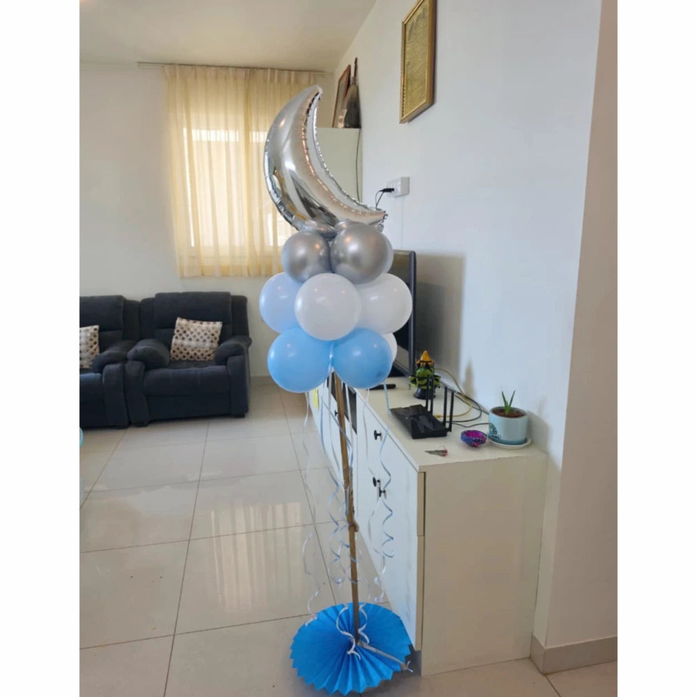 Get Welcome Baby Moon Balloon Stand Decoration for Newborn Arrival