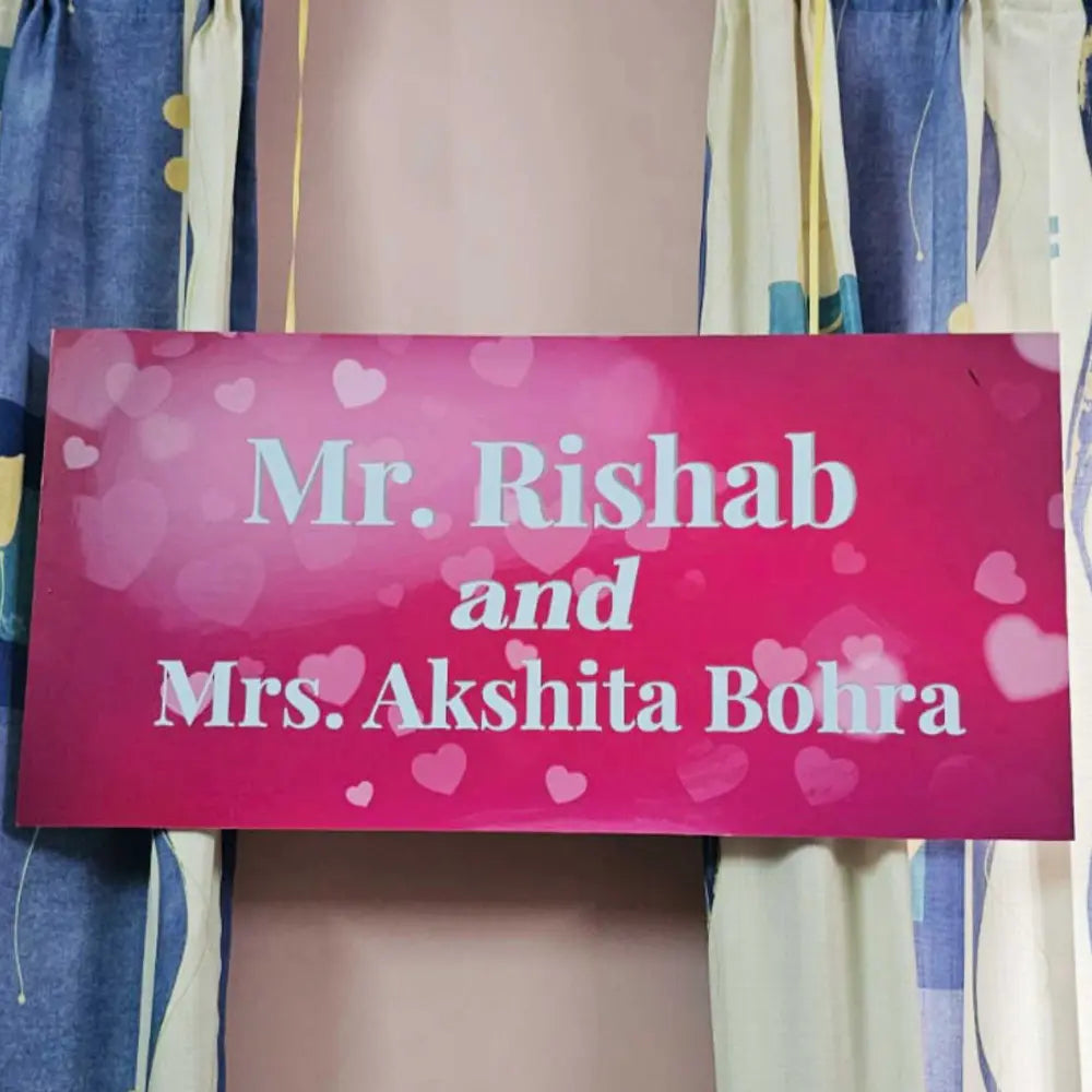 welcome board for couples